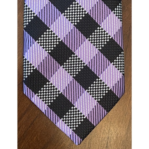 Axist Purple Black 100% Polyester Men’s Neck Tie Made In China - Picture 1 of 9